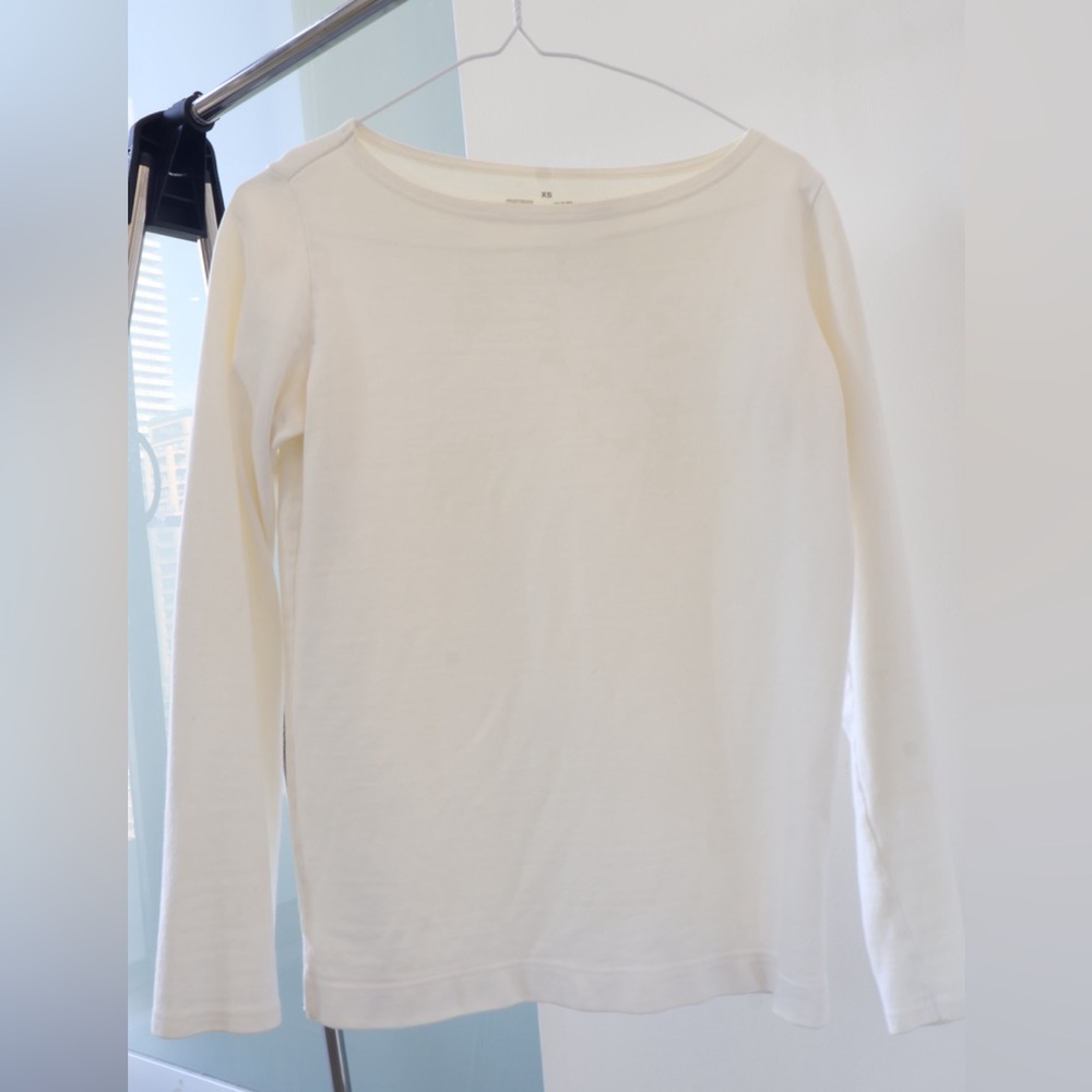 Muji White Long Sleeve Top